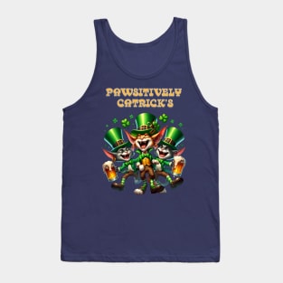 St Patricks day leprechaun cats - Pawsitively Catrick’s Tank Top